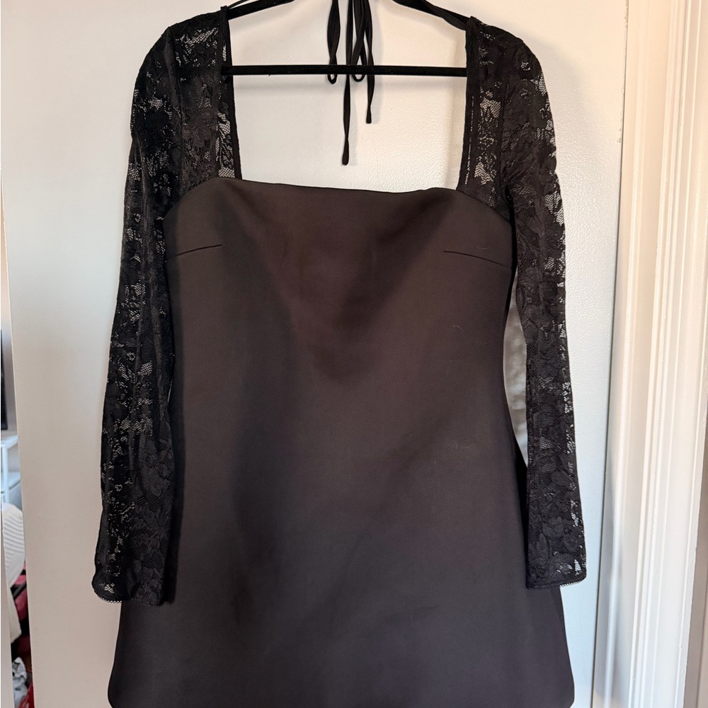 Fashion Nova Black Lace Sleeve Dress
